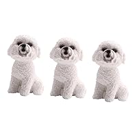 3 Pcs Cake Toppers Pet Dog Model Dashboard Decorations Car Dash Decor Animal Model Toy Puppy Dog Figurines Lawn Ornaments Dollhouse Decorations Toys White Child Miniature Dog Solid