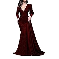 Charming Sexy Black Evening Gowns 2023 Full Lace Long Sleeves Elegant Woman Mermaid Formal Party Prom Gowns