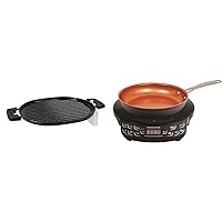 Nuwave Cast Iron Grill With Enameled Non-Stick Coating, Designed For The Precision Induction & Flex Precision Induction Cooktop, 10.25” Shatter-Proof Ceramic Glass, 6.5” Heating