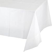 Creative Converting 12-Count Touch of Color Plastic Table Covers, White