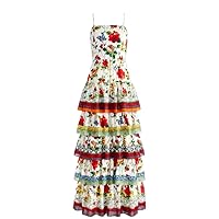 alice + olivia Women's Valencia Tiered Floral Maxi Dress