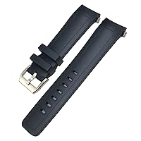 for IWC Aquatimer Family IW3568 Silicone 22mm Watch Band (Color : Black, Size : 22mm)