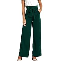 New Solid Color Business Pants Fashion Straight-Leg Trousers Slim-fit Trousers with Pockets and Belt