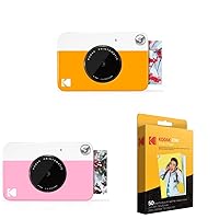 Kodak Printomatic Digital Instant Print Camera (Yellow) Print Memories Instantly & Printomatic Digital Instant Print Camera (Pink) & 2