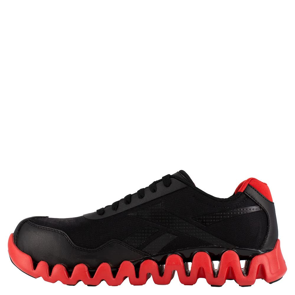Reebok Men's Rb3016 Zig Pulse Work Safety Composite Toe Shoe Black and Red Industrial & Construction
