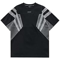 Streetwear Shirts Striped Splicing Hop Tshirt Tops Men Darkwear T-Shirts