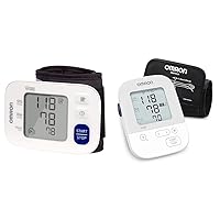 Omron 3 Series Wrist Blood Pressure Monitor & Silver Blood Pressure Monitor, Upper Arm Cuff, Digital Bluetooth Blood Pressure Machine, Stores Up to 80 Readings