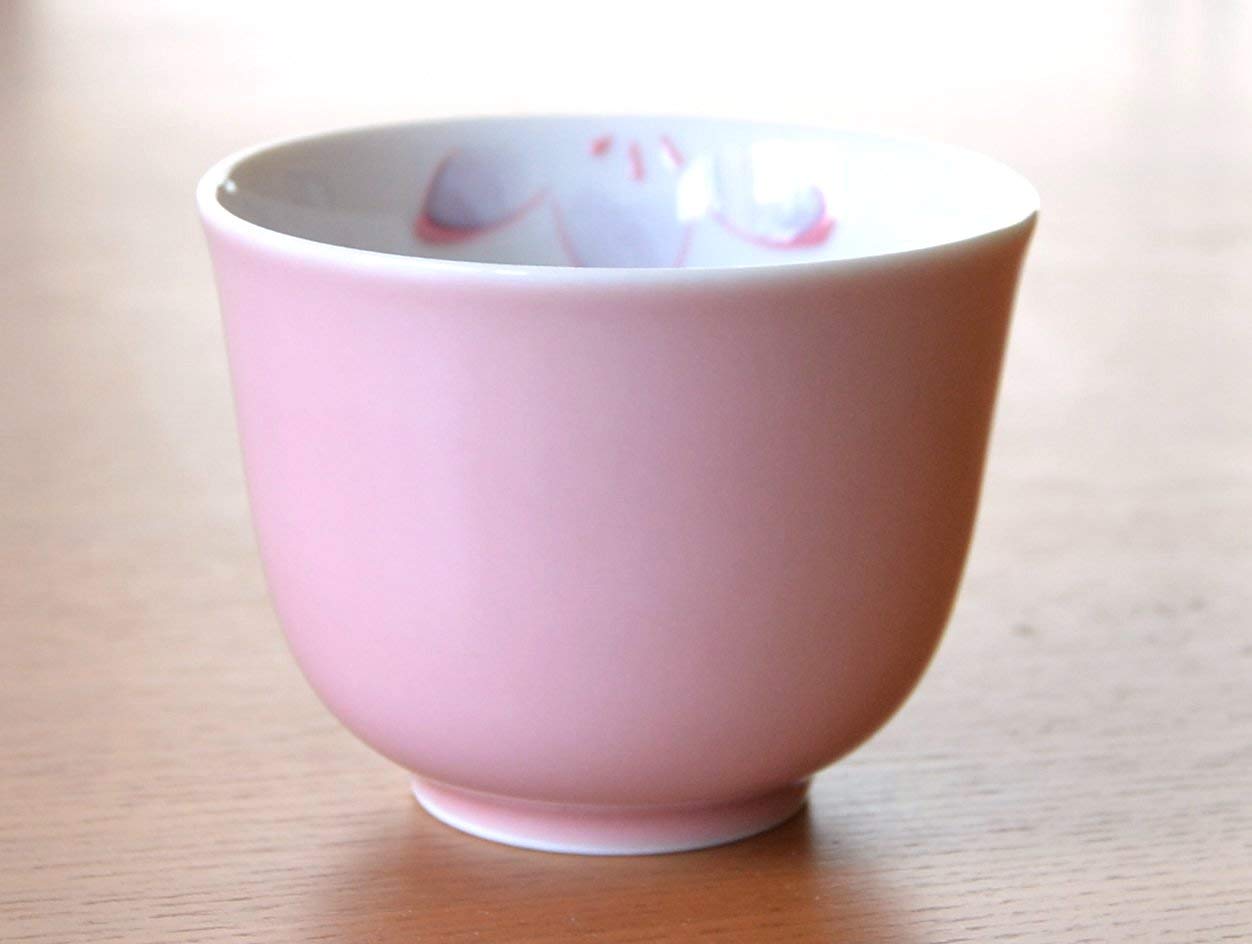 Japanese Tea set Traditional Made in Japan Arita Imari ware Ceramic 6 pcs Porcelain 1 pc Tea Pot and 5 pcs Cups for Green Tea Pink Flower