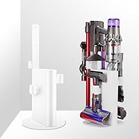 Vacuum Stand Holder for Dyson V15 V11 V10 V8 V7 V6 Cleaner, Stable Metal Storage Rack, Drill-free Organizer Bracket Compatible with Dyson Cordless Vacuum Cleaner and Its Tools, White