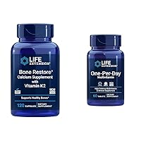 Life Extension Bone Restore + Vitamin K2 Vitamins & Minerals Maintain Bone Health & Strength & One-Per-Day Multivitamin – Packed with Over 25 Vitamins