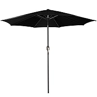 Blissun 9' Outdoor Patio Umbrella, Outdoor Table Umbrella, Yard Umbrella, Market Umbrella with 8 Sturdy Ribs, Push Button Tilt and Crank