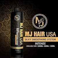 MJ Hair Silky Smoothing System,Professional Brazilian Keratin Treatment 33.8 oz for strong and curly hair (1000 ml- black)