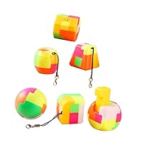 ERINGOGO 6pcs Cube Ball Building Block Ball Toy Educational Toys for Kids Puzzle Ball Keychain Chinese Brain Teasers Kids Early Learning Toys Mini Blocks Child Plastic Gift Nostalgia