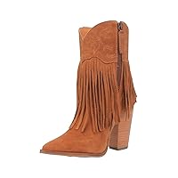 Dingo Womens Crazy Train Fringe Embroidery Pointed Toe Casual Boots Ankle High Heel 3