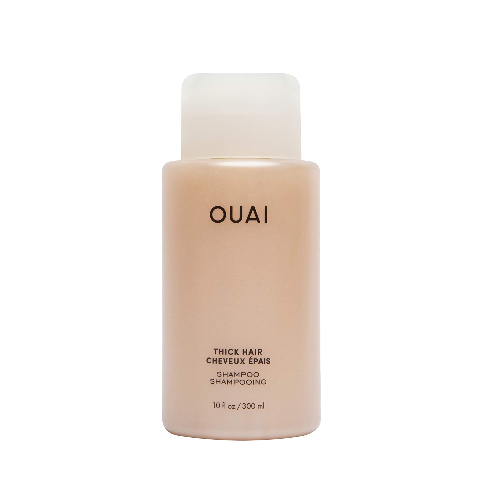 OUAI Thick Shampoo - Fight Frizz and Nourish Dry, Thick Hair with Strengthening Keratin, Marshmallow Root, Shea Butter & Avocado Oil - Free of Parabens, Sulfates & Phthalates - 10 fl oz