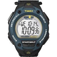 Timex Men's Digital Watch with LCD Dial Digital Display and Black Textile Strap T5K413