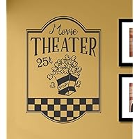 Movie Theater Popcorn Vinyl Wall Art Decal Sticker