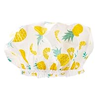 Reusable Vinyl Shower Cap & Bath Cap, Frosted PEVA Elastic Stretch Hem. Multi-Use Waterproof Stretchy Hair Cap for all Hair Lengths - Be A Fineapple Shower Cap for Women