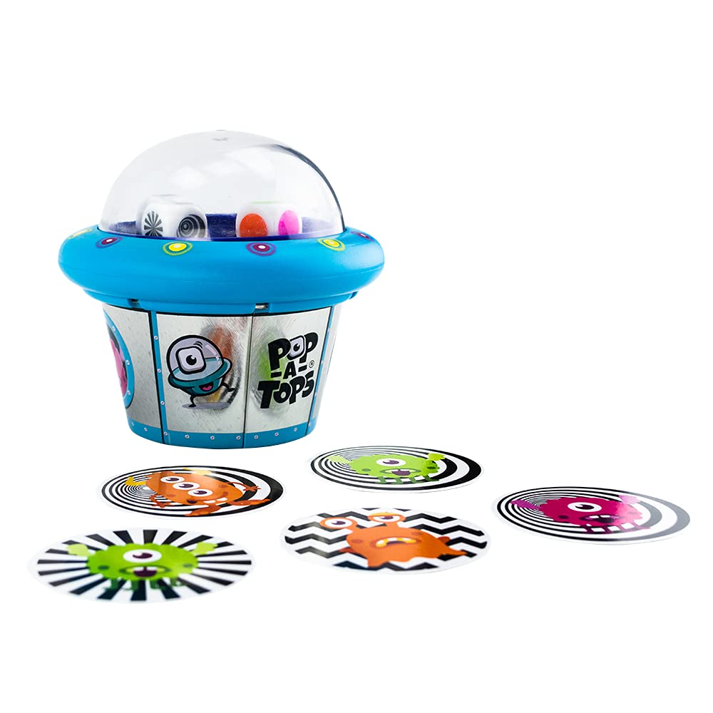 Pop-A-Tops Match-A-Martian -- Self-contained game -- Popping fun -- Travel-friendly -- Ages 5+, Multicolor