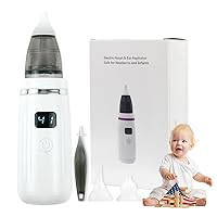 Nasal Aspirator for Baby, Rechargeable Baby Nose Sucker, Electric Nose Suction for Baby, Booger Sucker for Baby, Infant Nose Sucker with 3 Food-Grade Silicone Tips, 5 Suction Levels