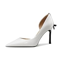Castamere Women High Stiletto Heel Pointed Toe Pumps Slip-on Bow-Knot Wedding Sexy Dress 3.3 Inches Heels