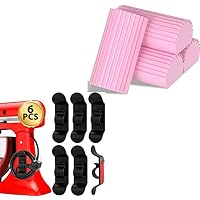6Pcs Black Cord Organizer for Kitchen Appliances & 4-Pack Damp Clean Duster Sponge Pink