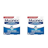 Mucinex 12 Hr Max Strength Chest Congestion Expectorant Tablets, 7 Count (Pack of 2)