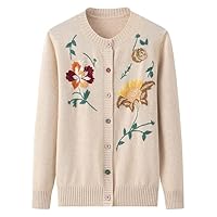 Cashmere Sweater Women's Knit Embroidery Top 1633