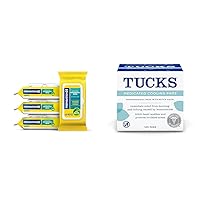 Preparation H Hemorrhoid Flushable Wipes with Witch Hazel for Skin Irritation Relief - 48 Count (Pack of 4) & Tucks Medicated Cooling Pads