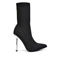 Womens High Heel Ankle Boots Ladies Knit Sock Fit Stilettos Booties Size 5-10