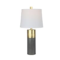 Fangio Lighting's 8536 in Gold Foil/Grey Concrete Table Lamp with Decorator Shade