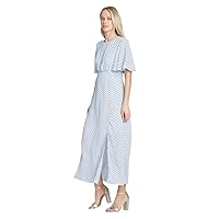 Who What Wear Women's Polka Dot Short Sleeve Dress - Blue - (Medium)