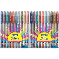 Linc Shine Sparkle Glitter Gel Pen - Pack of 2 (20 Pens) Extra Sparkle Shine - Buy Original from E-Retail Deals Only.