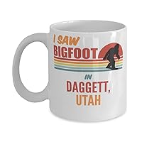 I Saw Bigfoot In Daggett Utah Coffee Mug 11oz, white