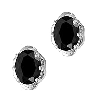 Multi Choice 1.50 Ctw Oval Shape Gemstone 925 Sterling Silver Solitaire Stud Earring
