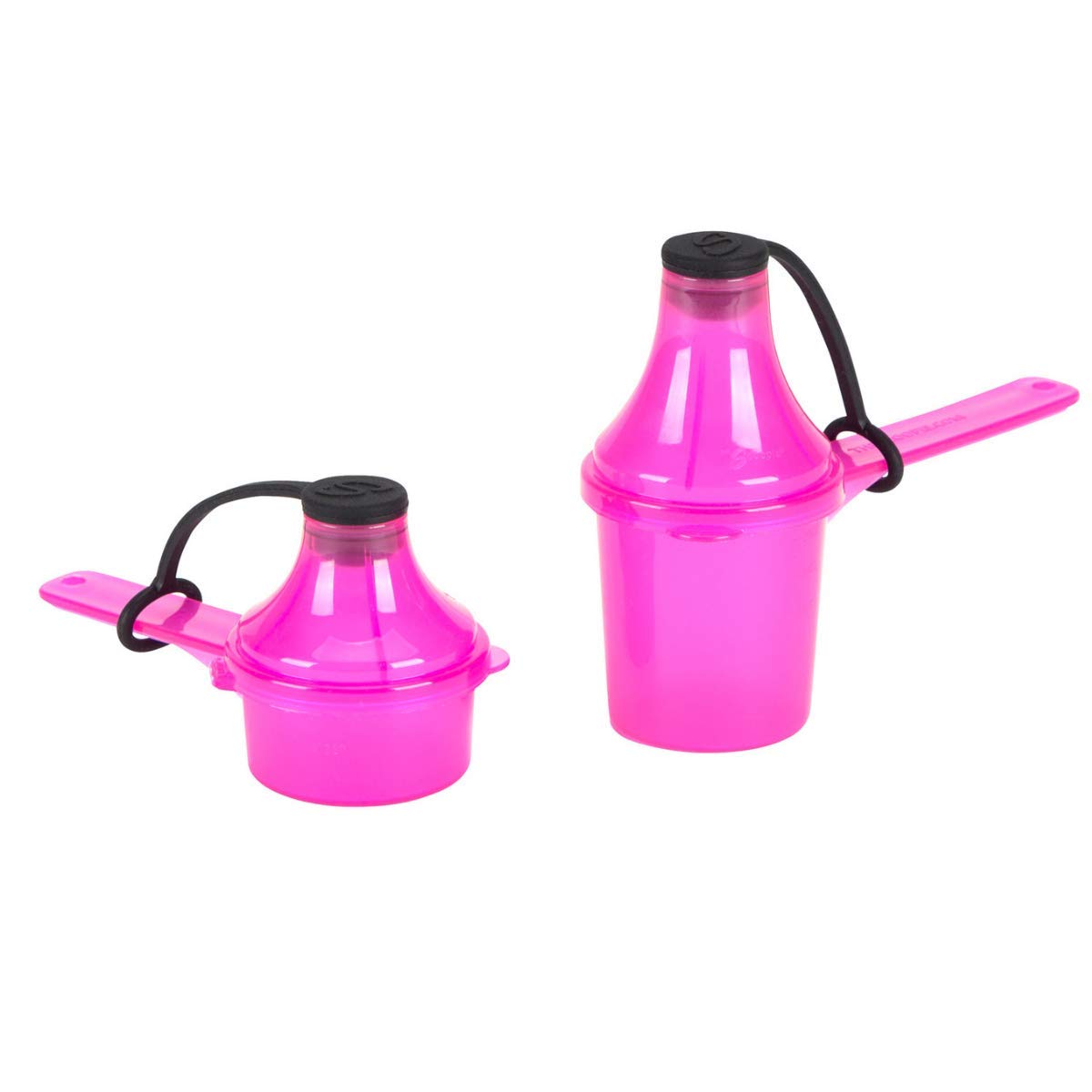 The Scoopie Supplement Container, Scoop Funnel System for Pre Workout Powder, Spill Proof Dispenser, Gym Shaker Bottle Travel Accessory, Pack of 2, Pink (1 tbsp.5 Oz, 15 mL) (2 tbsp, 1 Oz, 29.6 mL)