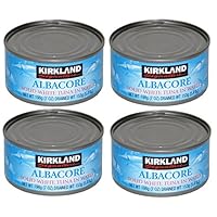 Kirkland Albacore Solid White Tuna in Water - Pack of 4 Cans (Each can 190g / 7oz)