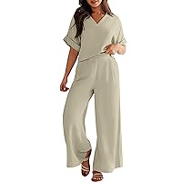 Women's 2 Piece Outfits Casual Cotton Linen Crop Tank Top Long Track Pants Lounge Matching Set Summer Streetwear