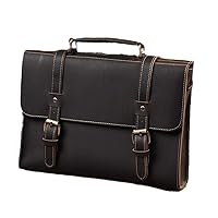 Genuine Leather Men's Briefcase 13'' Laptop Tote Business Shoulder Messenger Bag Casual Crossbody Hand Bag