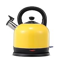 Kettles,1800W Quick Boil Kettle, Double Wall Tea,Coffee Kettle Auto Shut-Off, Boil-Dry Protection, 4Min/2L/Yellow/2L-Yellow
