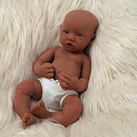 18in Newborn Baby Doll Painted Full Body Solid Platinum Silicone Reborn Doll Girl (01)