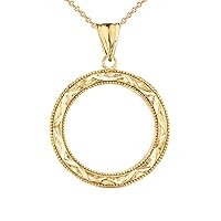CHIC SPARKLE CUT CIRCLE OF LIFE PENDANT NECKLACE IN YELLOW GOLD - Gold Purity:: 10K, Pendant/Necklace Option: Pendant Only