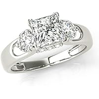 Moissanite Star Moissanite Ring Princess 1.0 CT, Moissanite Engagement Ring/Moissanite Wedding Ring/Moissanite Bridal Ring Set, Sterling Silver Ring, Perfact Gift, Jewelry