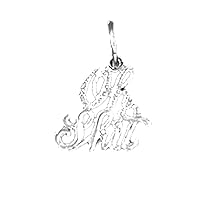 18K White Gold Oh #!&$ Saying Pendant, Made in USA