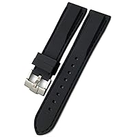 Rubber Watchband 19mm 21mm 20mm 22mm 23mm 24mm for Seiko Soft Waterproof Silicone Watch Strap (Color : Black Black, Size : 19mm)
