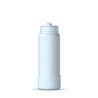 26oz Sport Insulated Water Bottle with Straw or Chug Lid, Premium Stainless Steel Water Bottles, Leak & Spill Proof, Keeps Drinks Cold for 24 Hours, Hot for 12 Hours (26oz, Powder Blue)