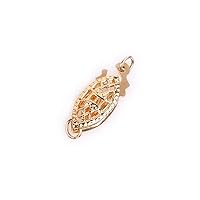 JOE FOREMAN Exquisite Filigree 14K Yellow Gold Filled Fish Clasp Checkered Hollow Clasps for DIY Jewelry Craft Making Necklace Bracelets Closures (6x15mm)