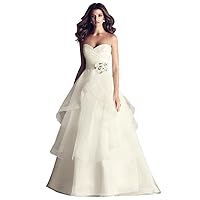 Sweet Lace Strapless Princess Gown Bride Tutu Floor Length Wedding Dress