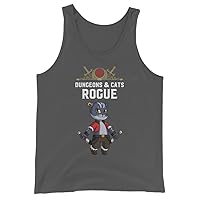 Dungeons and Cats Rogue D20 Roleplaying RPG Tabletop Dragon Slayer Gamer Unisex Tank Top