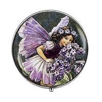 Flower Fairy - Woodland Fairies Pill Box - Purple Flower Fairy Pill Box - Glass Candy Box